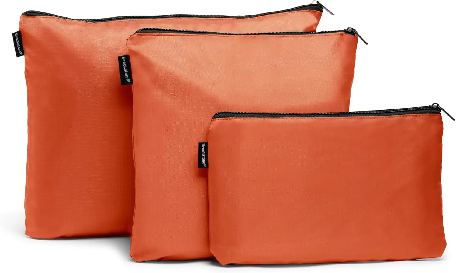 Brookstone Packing Cubes - 6 Piece Compression Packing Cubes for Travel - Tear Resistant Travel Essentials Bag Organizer Set, Orange
