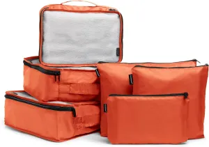 Brookstone Packing Cubes - 6 Piece Compression Packing Cubes for Travel - Tear Resistant Travel Essentials Bag Organizer Set, Orange
