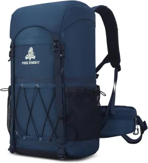 Bseash 40L Waterproof Hiking Backpack with Rain Cover, Outdoor Sport Travel Bag Daypack for Camping Climbing Skiing Cycling (Navy Blue)