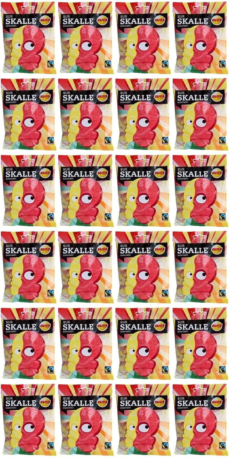 Bubs Skull Sour Liquorice 24 Packs of 90g