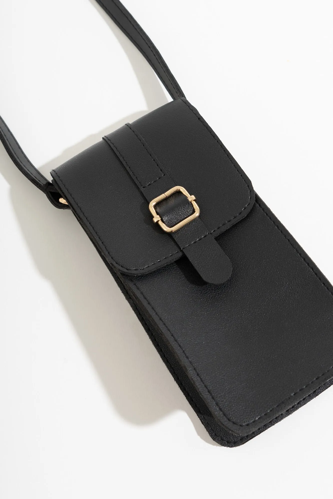 Buckled Flap Crossbody Phone Bag