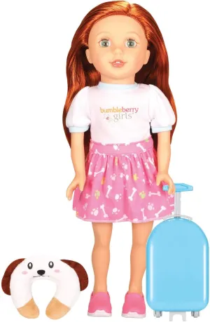 Bumbleberry Girls Travel Set - Cassidy, Auburn, 15 inches, LT15031