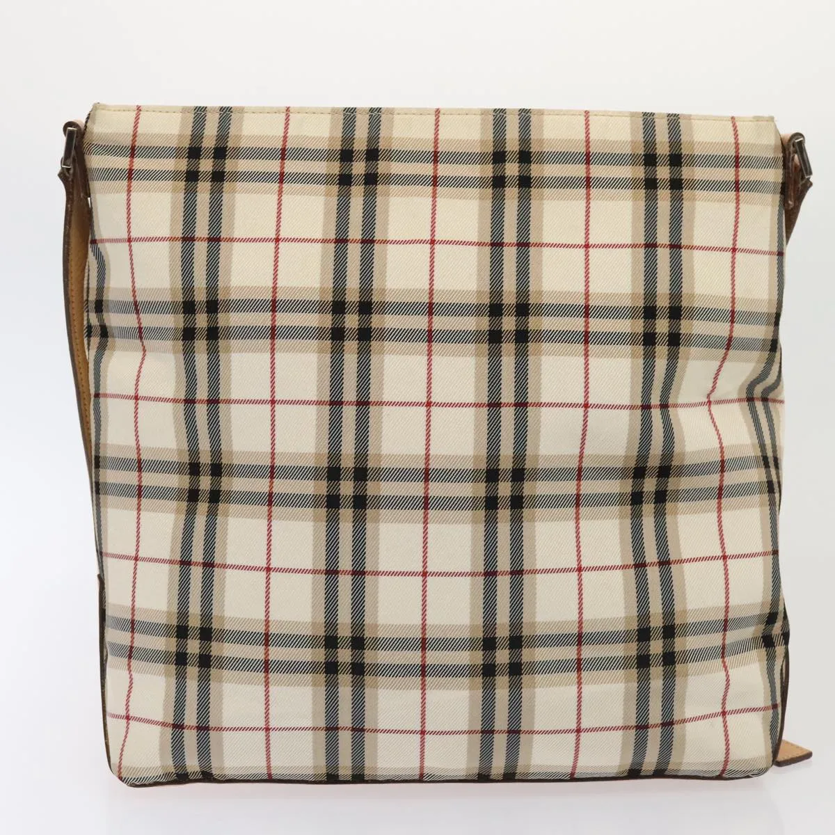 BURBERRY Nova Check Blue Label Shoulder Bag Nylon 2Set Beige Navy Auth tb1144