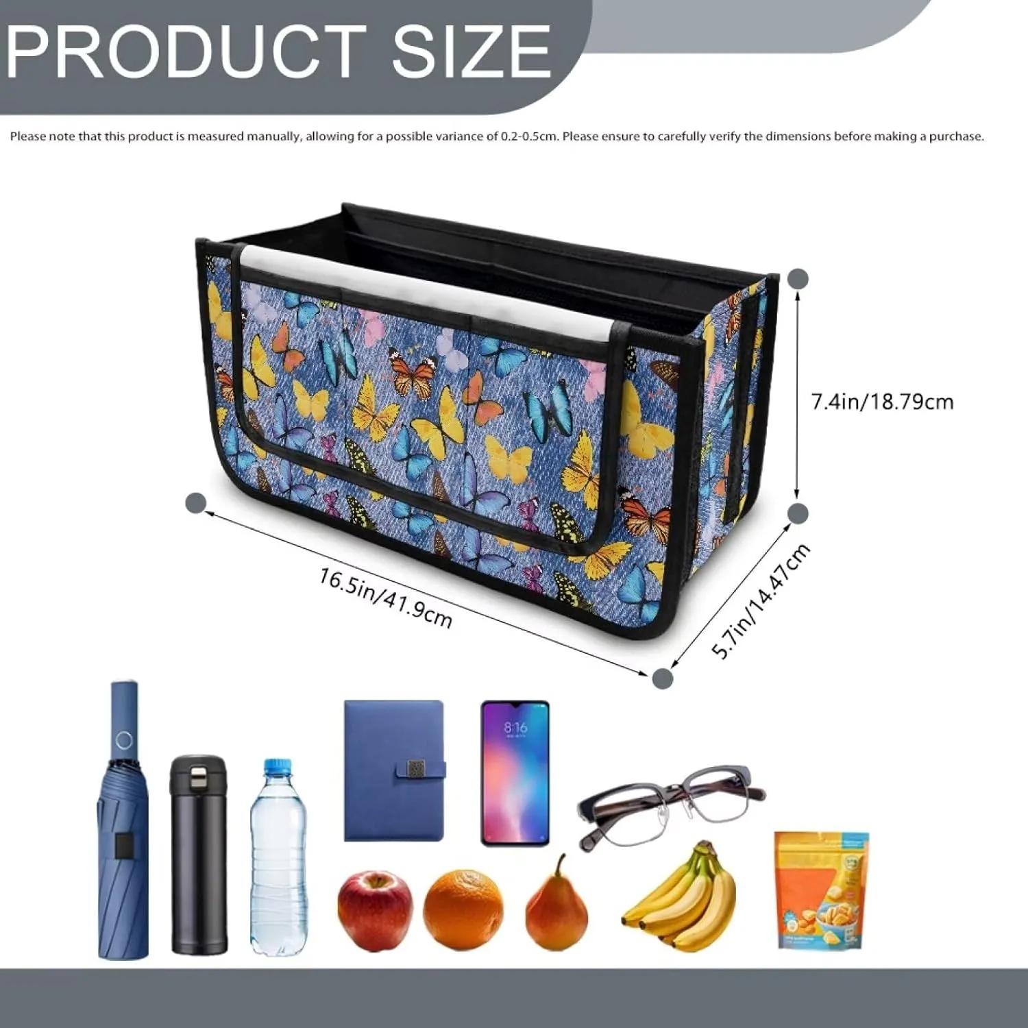 Butterfly Rollator Bag Tote Organizer for Universal Walkers Walker Bag Mobility Aid Accessory Pouch for Seniors in Assisted Living