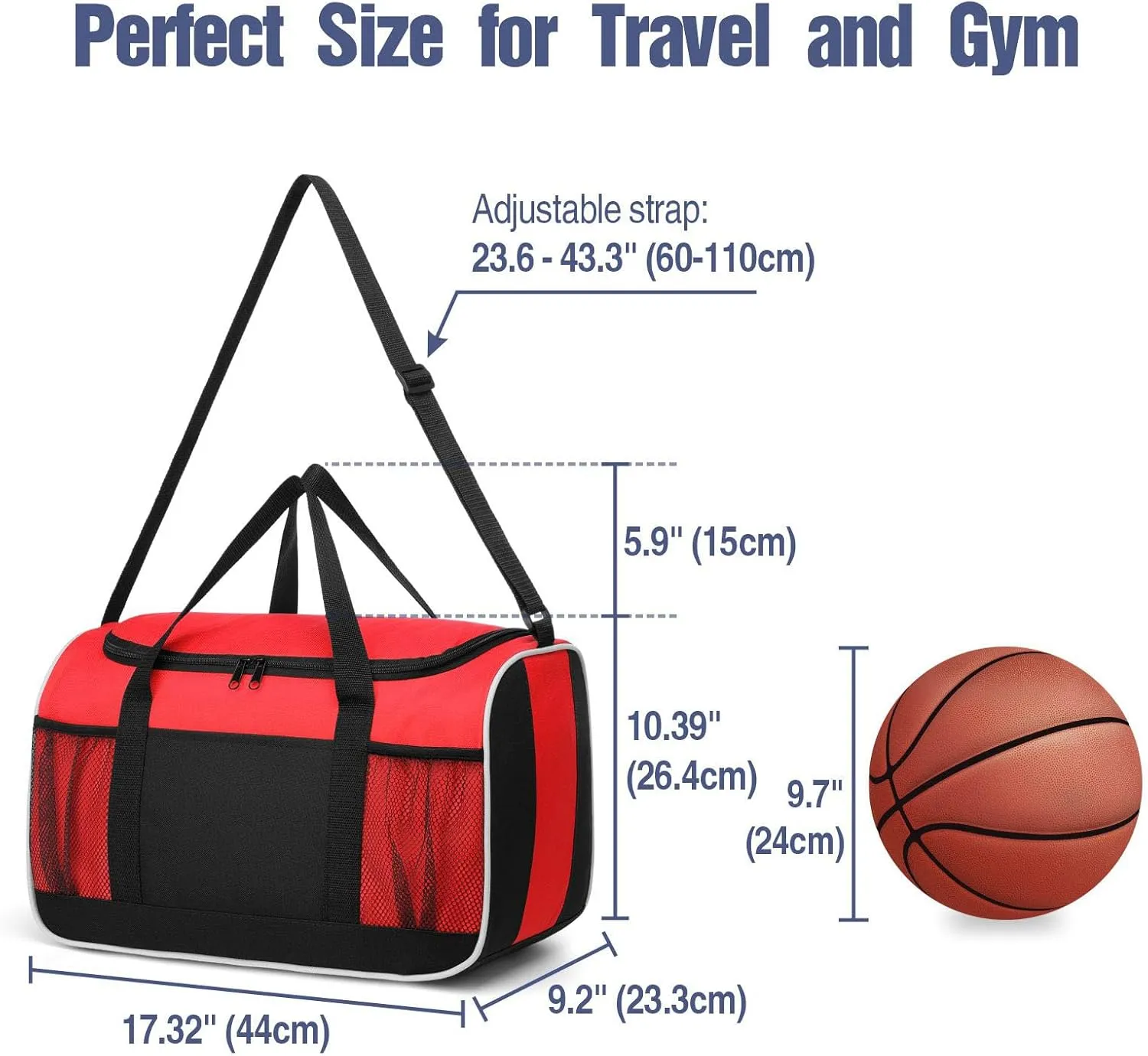 BuyAgain Duffle Bag, 17" Small Travel Carry On Sport Duffel Gym Bag.