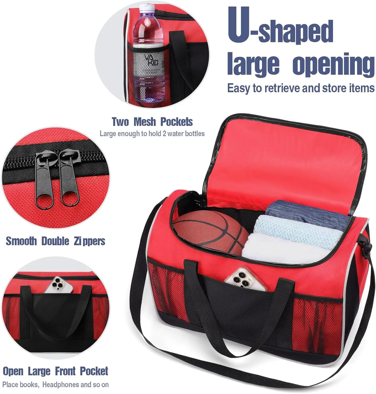 BuyAgain Duffle Bag, 17" Small Travel Carry On Sport Duffel Gym Bag.