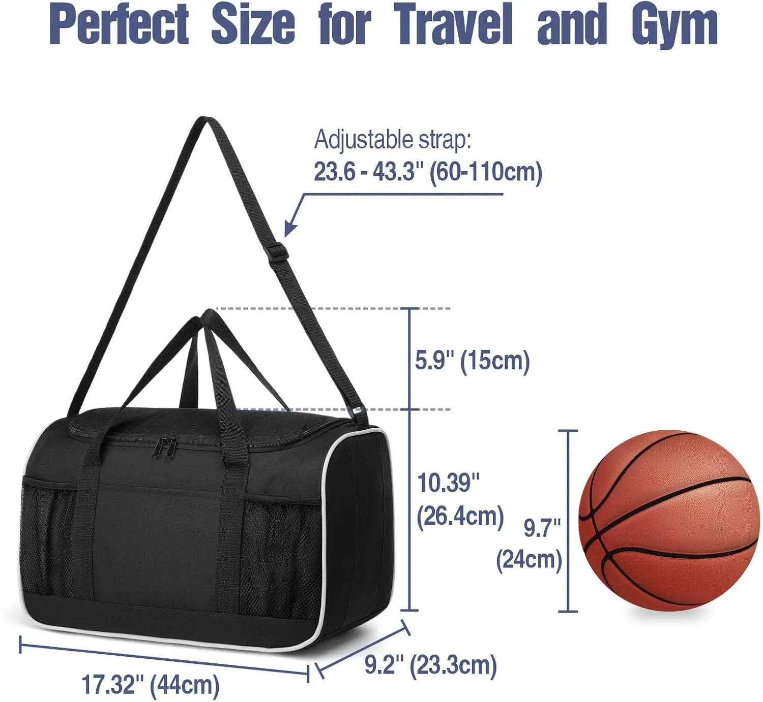 BuyAgain Duffle Bag, 17" Small Travel Carry On Sport Duffel Gym Bag.