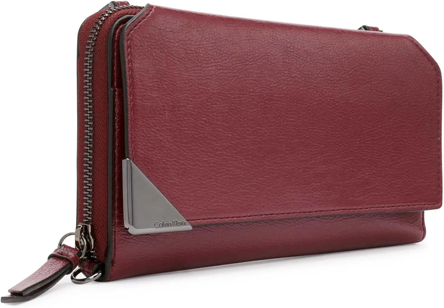 Calvin Klein Women's Basalt Crossbody Bag – with Removable Purse Strap, Vegan Leather, 8 Pockets