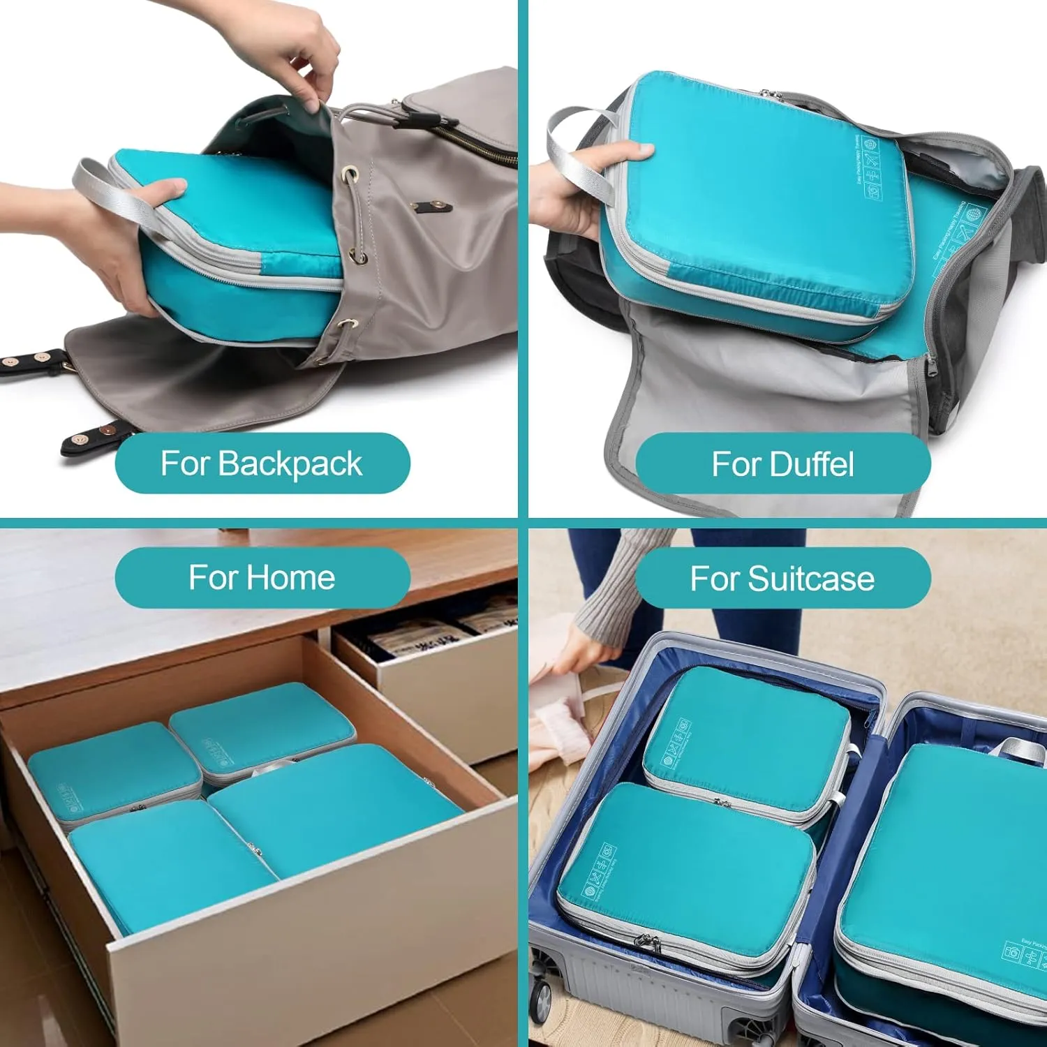 Cambond Compression Packing Cubes for Travel Women - Lightweight Luggage Organizers Bag Packing Cubes for Carry on Suitcases