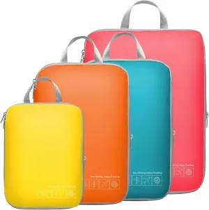 Cambond Mesh Compression Packing Cubes Travel - Space Saving Packing Cubes for Travel Women, Lightweight Compression Cubes for Travel Bags Luggage Packing Organizer for Suitcases