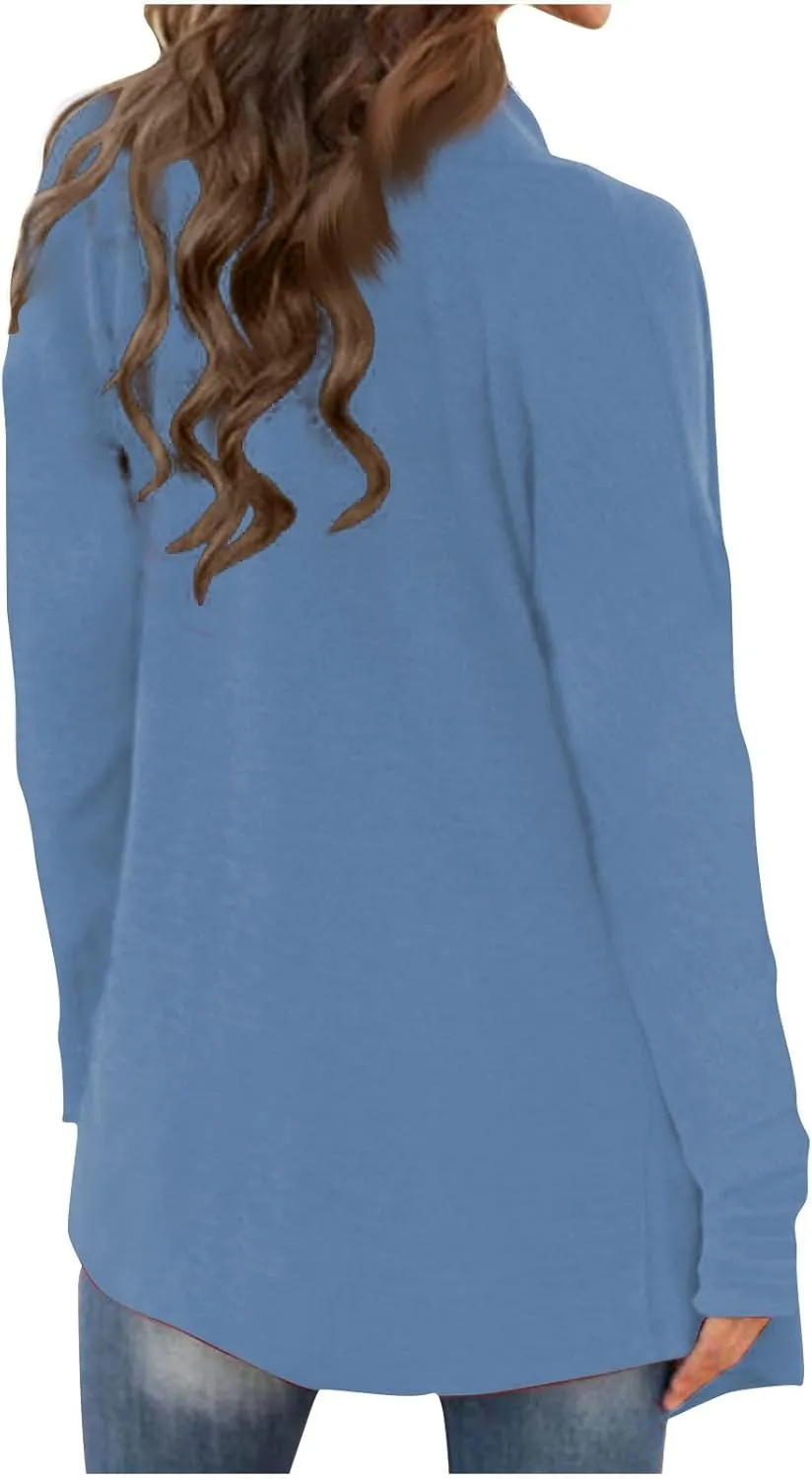 Cardigan Sweaters for Women, Casual Long Sleeve Open Front Solid Lightweight Cardigan Spring Oversized Soft Jackets