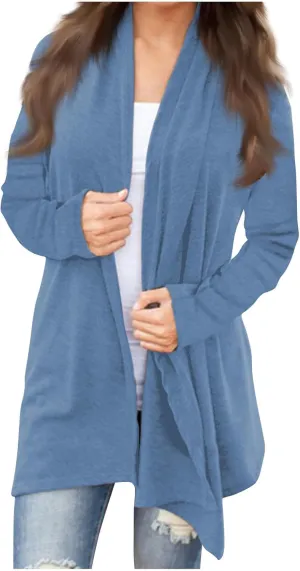 Cardigan Sweaters for Women, Casual Long Sleeve Open Front Solid Lightweight Cardigan Spring Oversized Soft Jackets