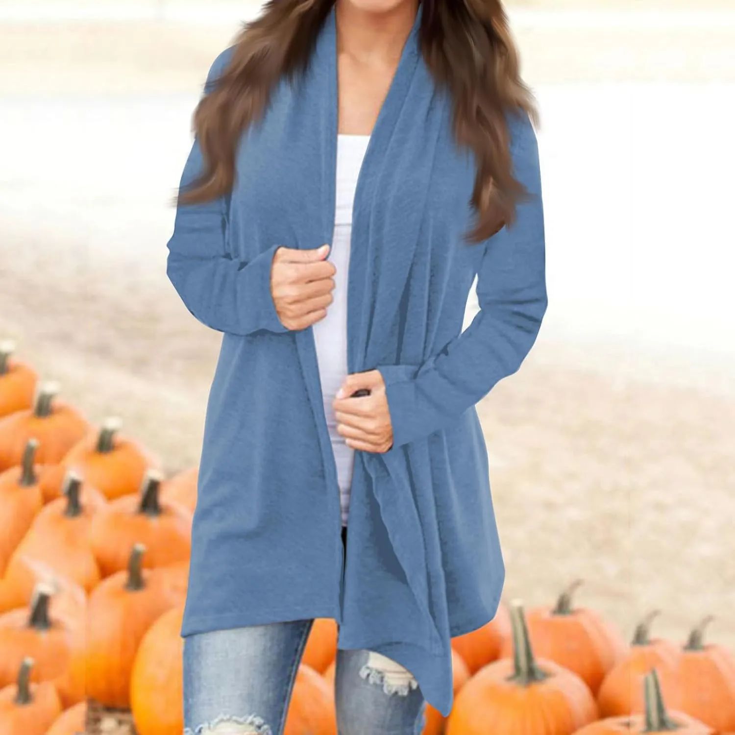 Cardigan Sweaters for Women, Casual Long Sleeve Open Front Solid Lightweight Cardigan Spring Oversized Soft Jackets
