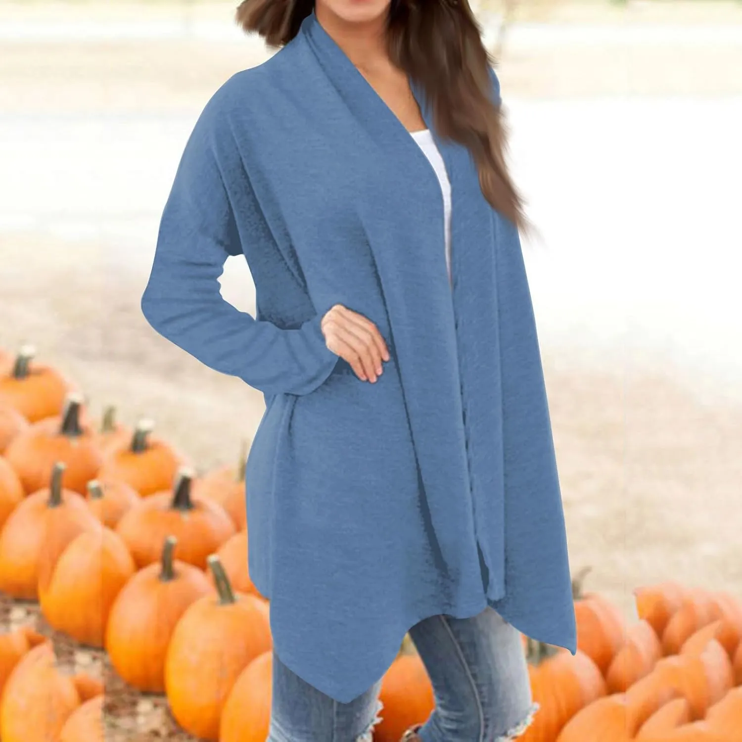 Cardigan Sweaters for Women, Casual Long Sleeve Open Front Solid Lightweight Cardigan Spring Oversized Soft Jackets