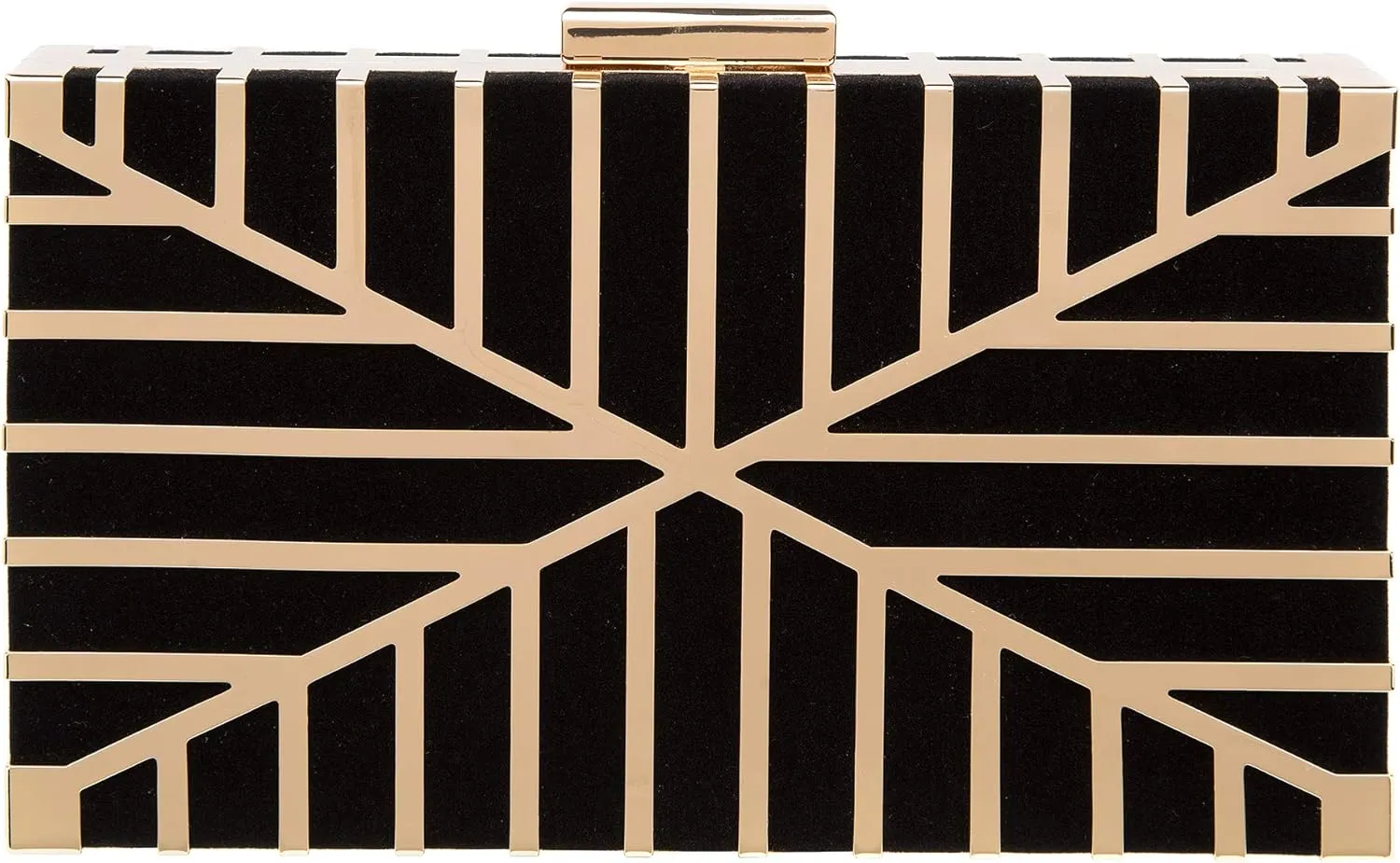 CARIEDO Women Evening Bag Elegant Clutch Purse Exquisite Velvet Metal Hollow out Handbags Prom Wedding Party (black)