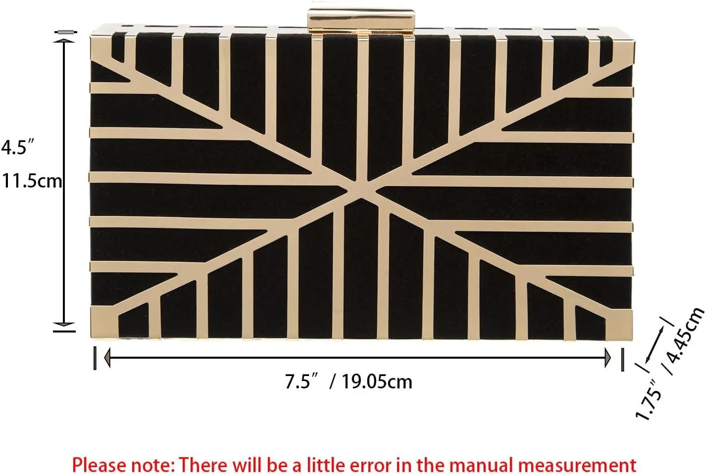 CARIEDO Women Evening Bag Elegant Clutch Purse Exquisite Velvet Metal Hollow out Handbags Prom Wedding Party (black)