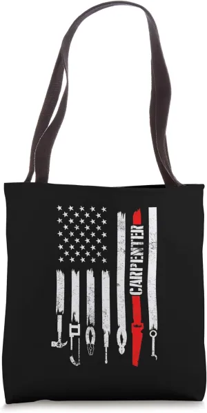 Carpenter Flag Art Cool Woodworker Profession Carpenter Gift Tote Bag