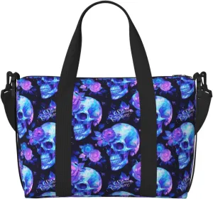 Carry On Duffle Bags Overnight Weekender Bags for Women, cool crystal Skull flower Personal Item Travel Bag, Travel Essentials Sport Gym Bag for Men Women