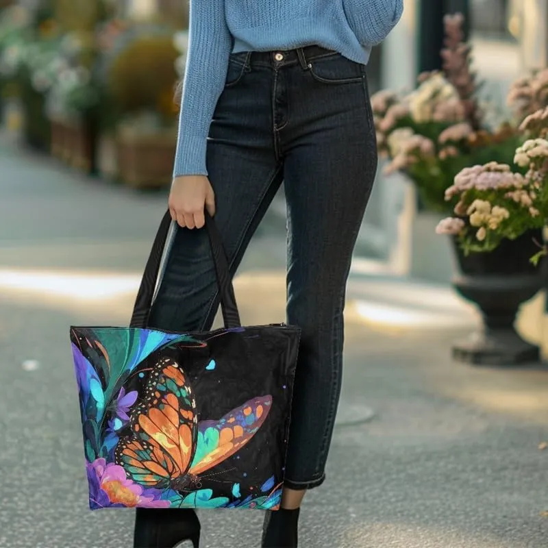 Carton Border Collie Dupont Paper Tote Bags Ladybug Daisy Reusable Handbag USA Flag Skull Shoulder Bag Shopping Work