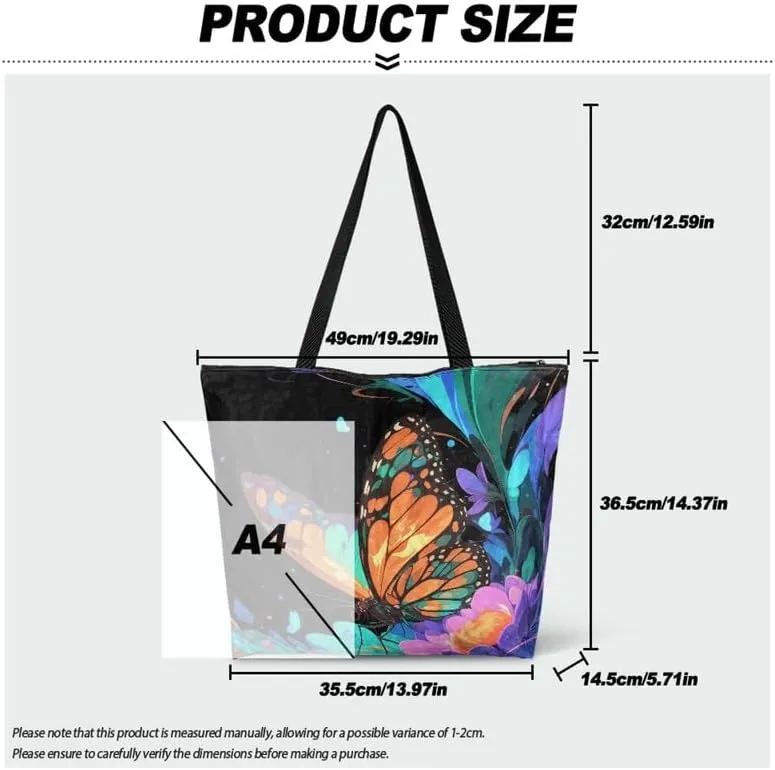 Carton Border Collie Dupont Paper Tote Bags Ladybug Daisy Reusable Handbag USA Flag Skull Shoulder Bag Shopping Work