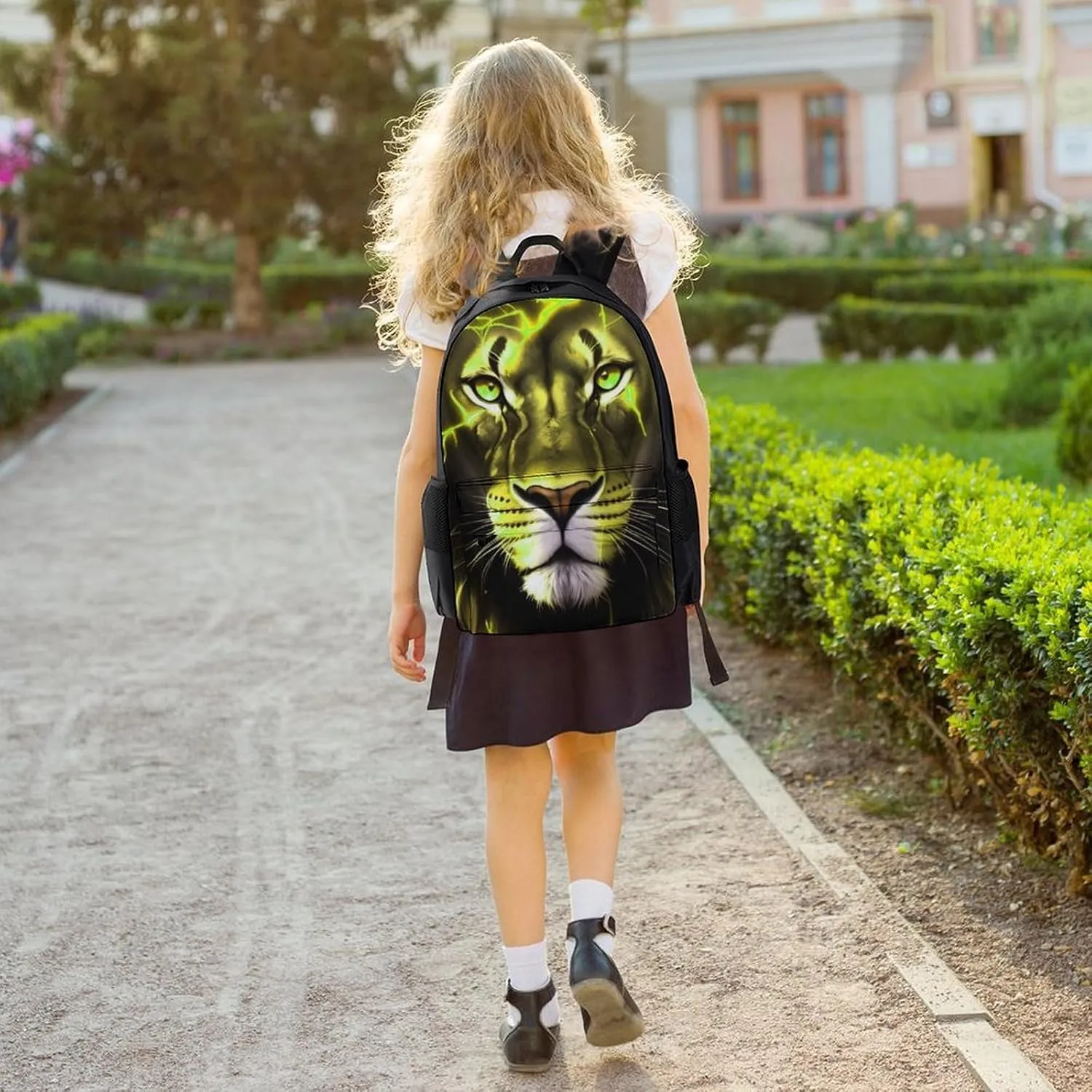 Casual Daypack Multipurpose Anti-Theft Large Capacity Carry On Bag - Lion King Gold Lighting Art Casual Daypack Climbing Shoulder Bag With Padded Straps