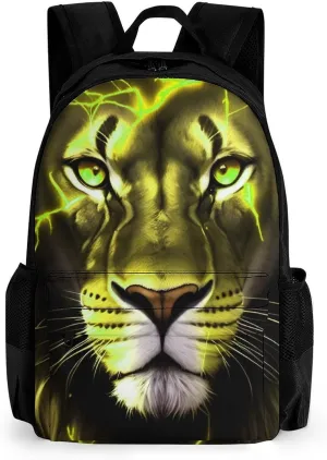 Casual Daypack Multipurpose Anti-Theft Large Capacity Carry On Bag - Lion King Gold Lighting Art Casual Daypack Climbing Shoulder Bag With Padded Straps