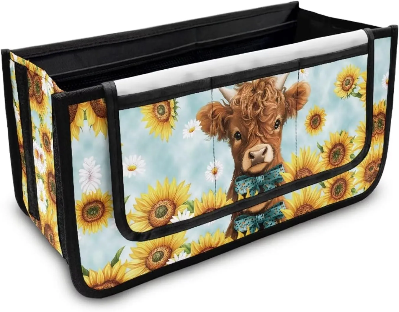 Cattle Cow Sunflower Rollator Bag Folding Bag Tote Organizer Pouch Storage to Walkers for Senoirs Walker Accessories for Elderly Senior