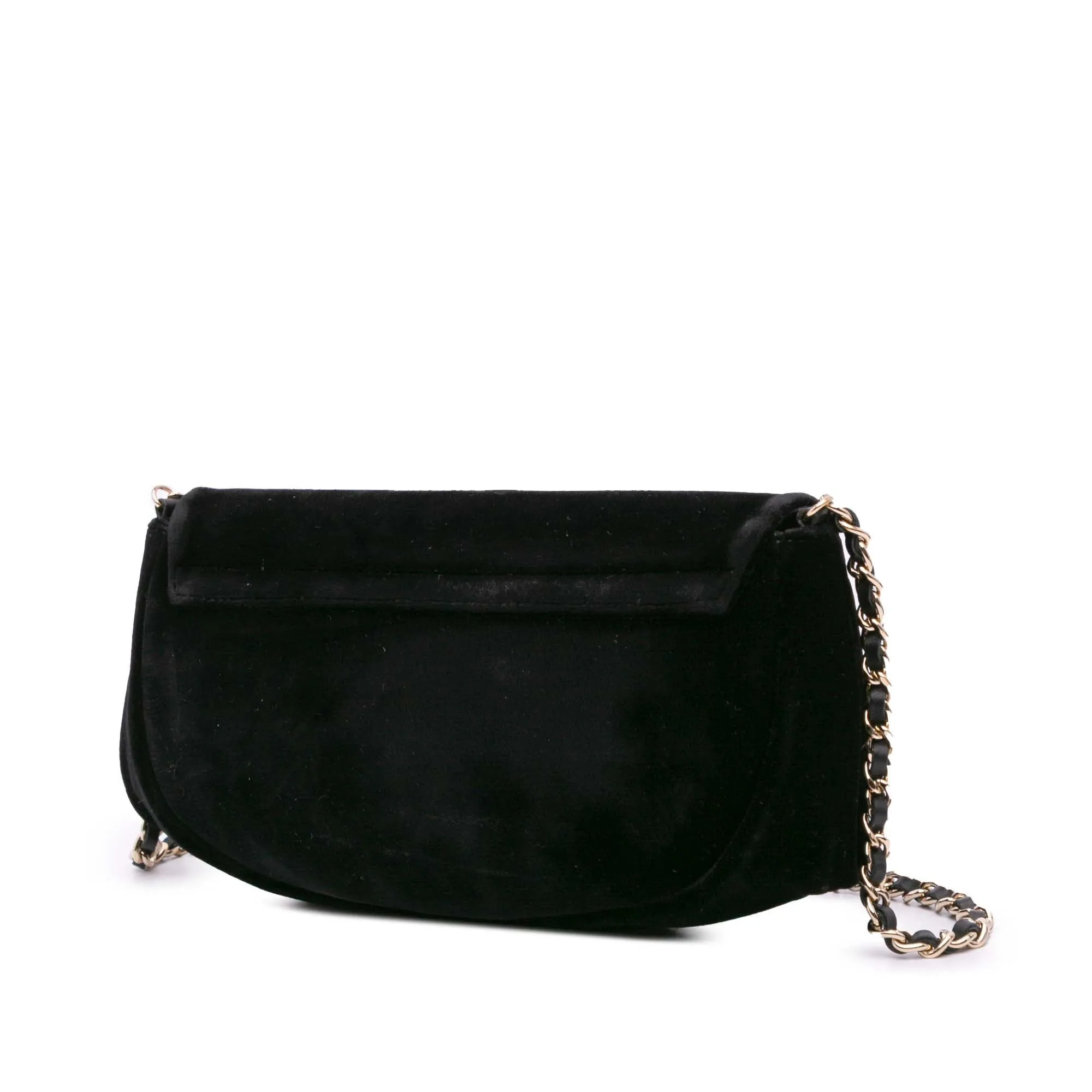CC Velvet Half Moon Wallet on Chain
