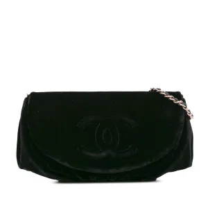 CC Velvet Half Moon Wallet on Chain