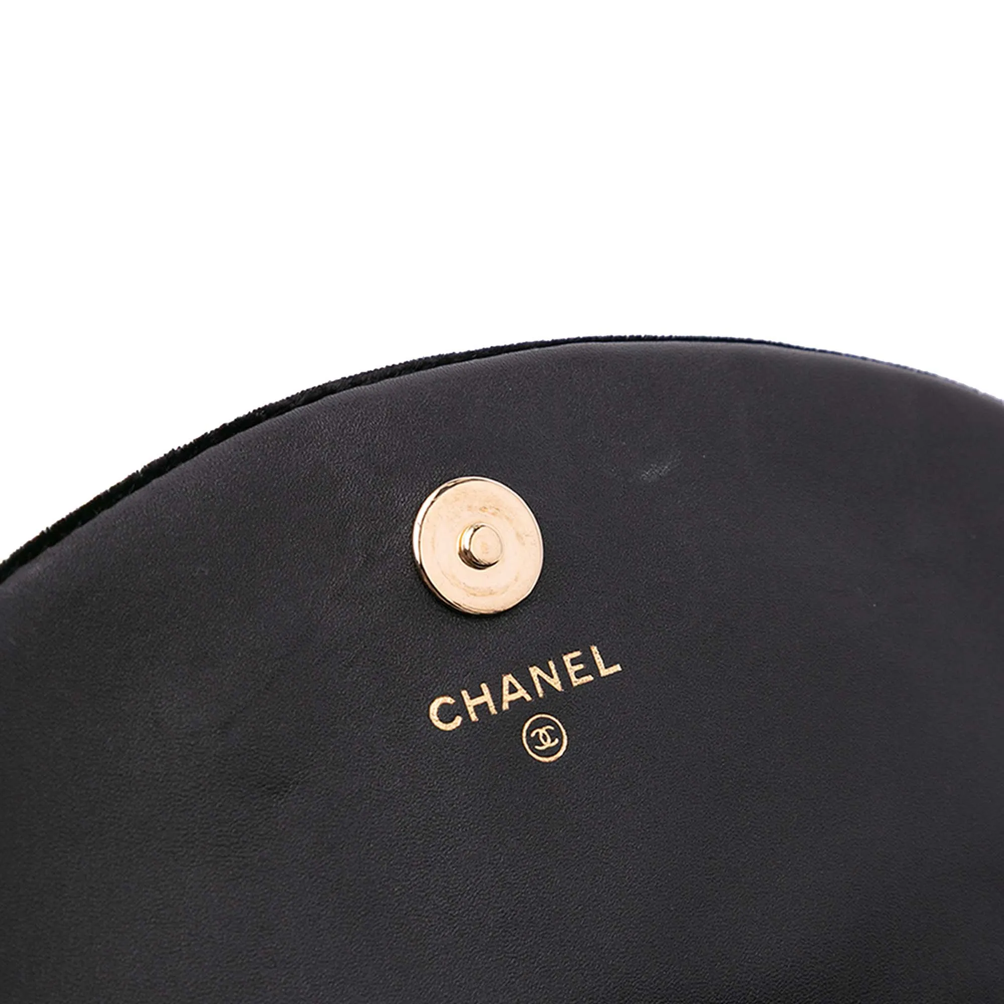 CC Velvet Half Moon Wallet on Chain