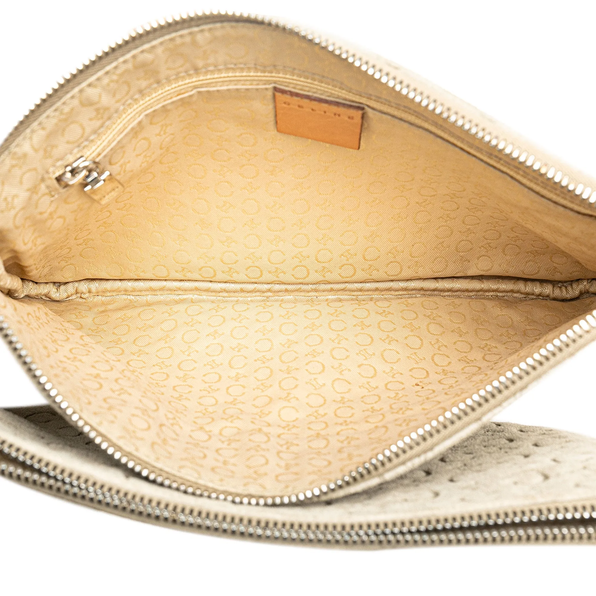Celine C Macadam Suede Double Zip Crossbody