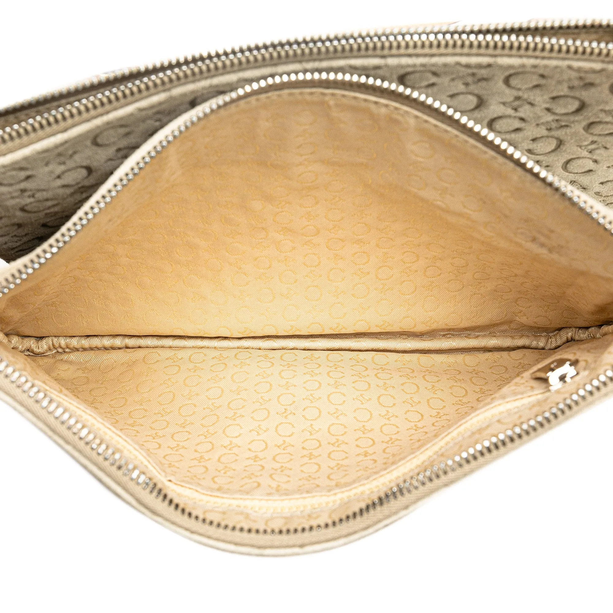 Celine C Macadam Suede Double Zip Crossbody