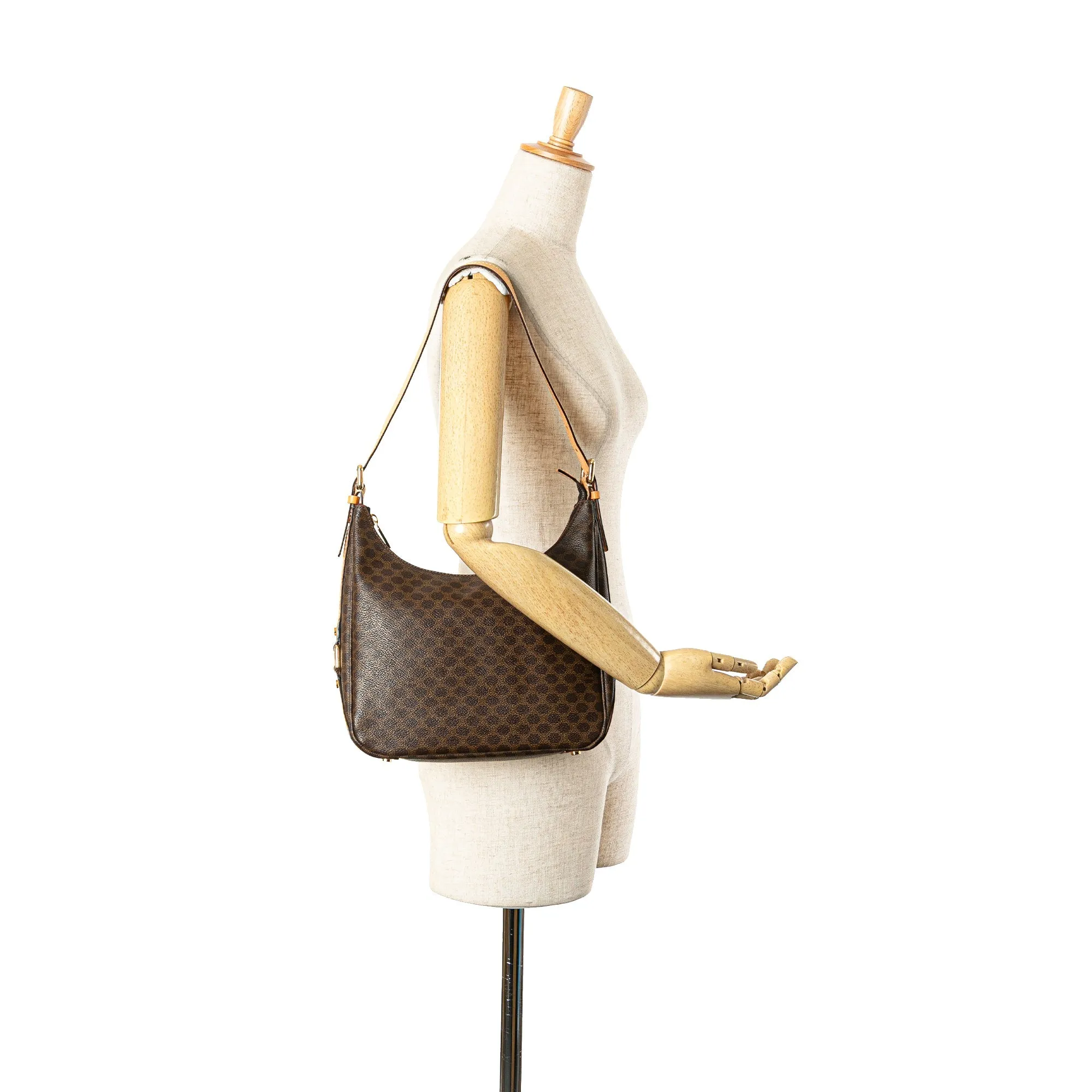 Celine Macadam Coated Canvas Shoulder Bag