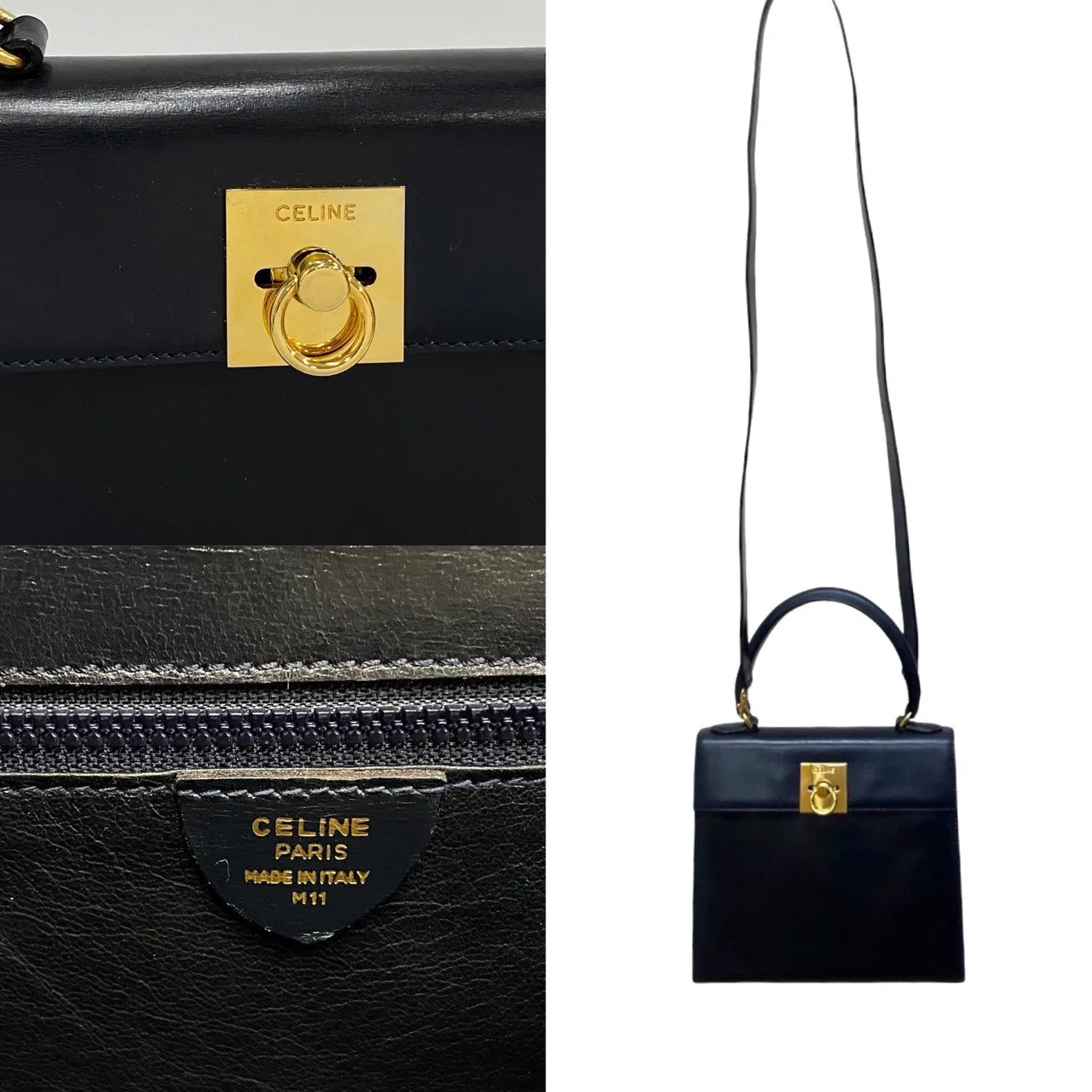 Celine  Shoulder Bag Blue Leather