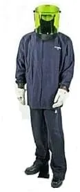 Cementex CL2K-XL2 Arc Flash Rated Task Wear Duffel Bag Kit with FR Treated Cotton Coat and Overalls and Class 2 Gloves, Rating: 12 Calories, Color: Navy, Size: X-Large