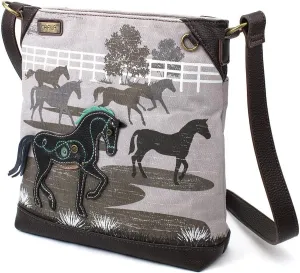 CHALA Canvas Crossbody Women Mid-Size Crossbody Shoulder Purse with Adjustable Strap