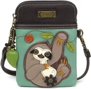CHALA Cell Phone Crossbody Purse-Women PU Leather/Canvas Multicolor Handbag with Adjustable Strap