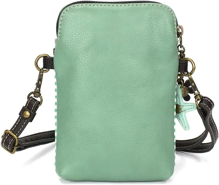CHALA Cell Phone Crossbody Purse-Women PU Leather/Canvas Multicolor Handbag with Adjustable Strap