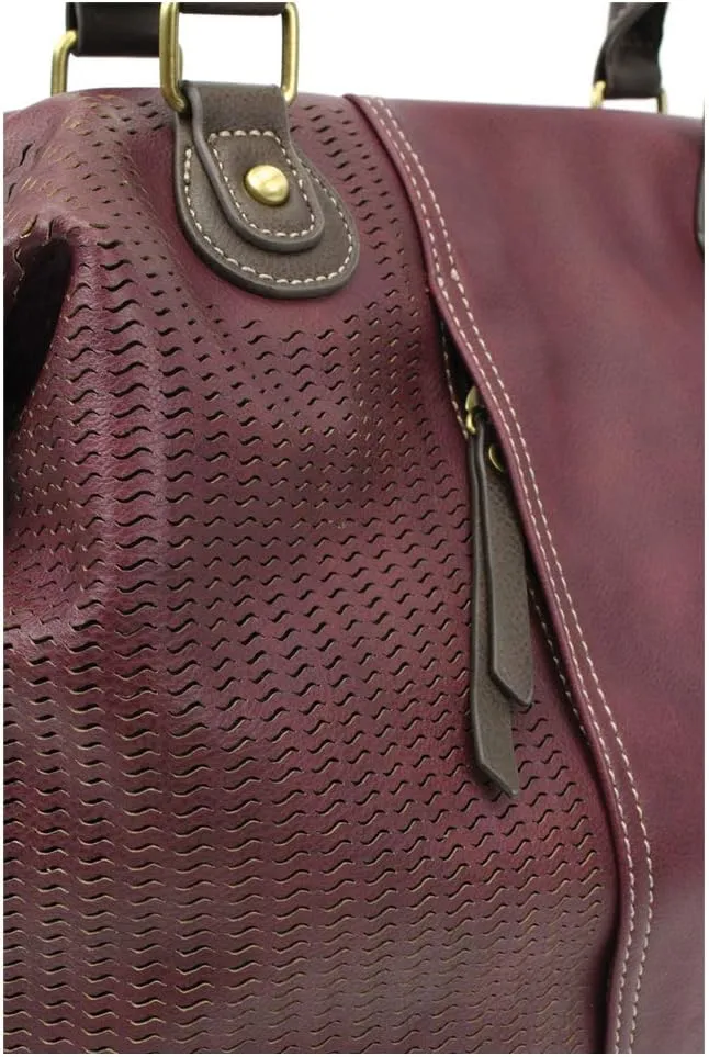 Chala Handbags, Casual Style, Soft, Large Shoulder or Crossbody Purse with Keyfob - Navy Blue