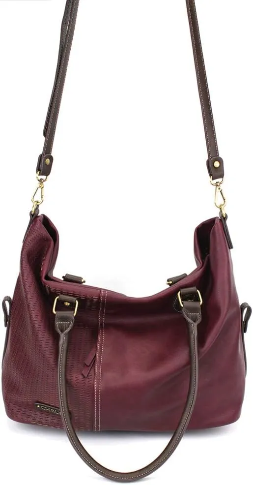 Chala Handbags, Casual Style, Soft, Large Shoulder or Crossbody Purse with Keyfob - Navy Blue