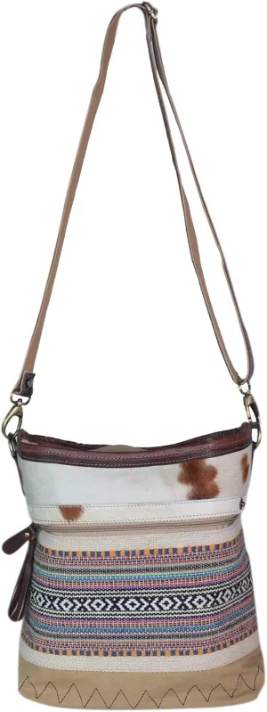 CHALLENGER Women Canvas Handwoven Brown Leather Handbag Tote Purse 17RT2116