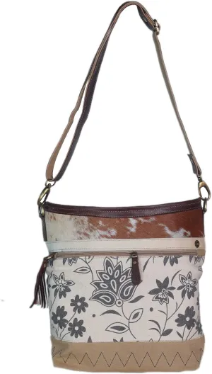 CHALLENGER Women Canvas Handwoven Brown Leather Handbag Tote Purse 17RT2116