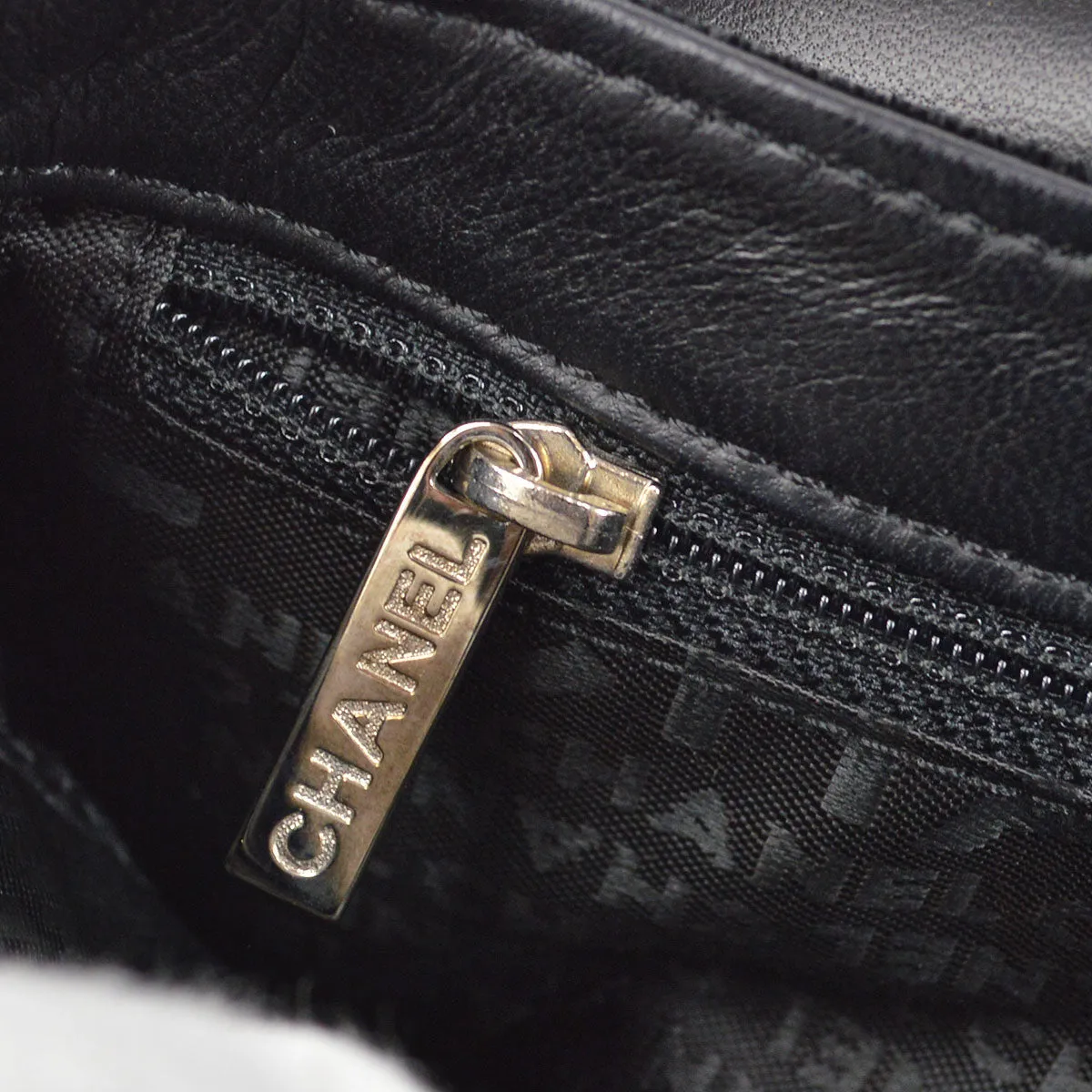 CHANEL 2005 Camelia Single Chain Shoulder Bag Black Velvet BT16815h
