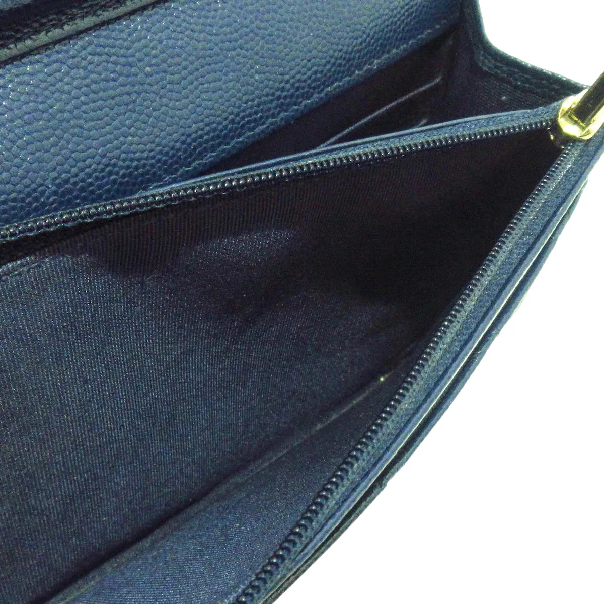 Chanel Navy Blue Caviar Wallet On Chain