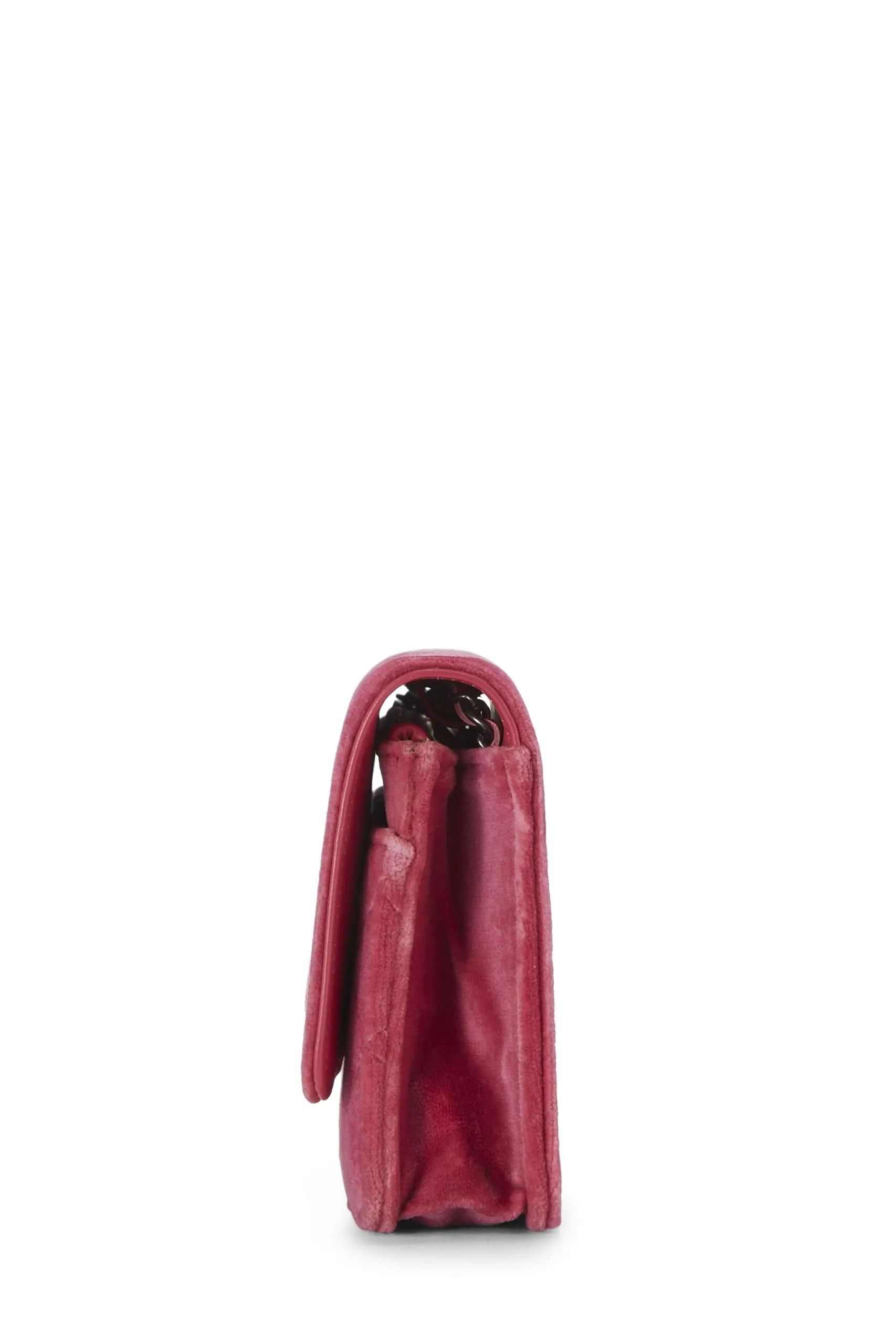 Chanel,  Pink Quilted Velvet Boy Wallet on Chain (WOC), Pink