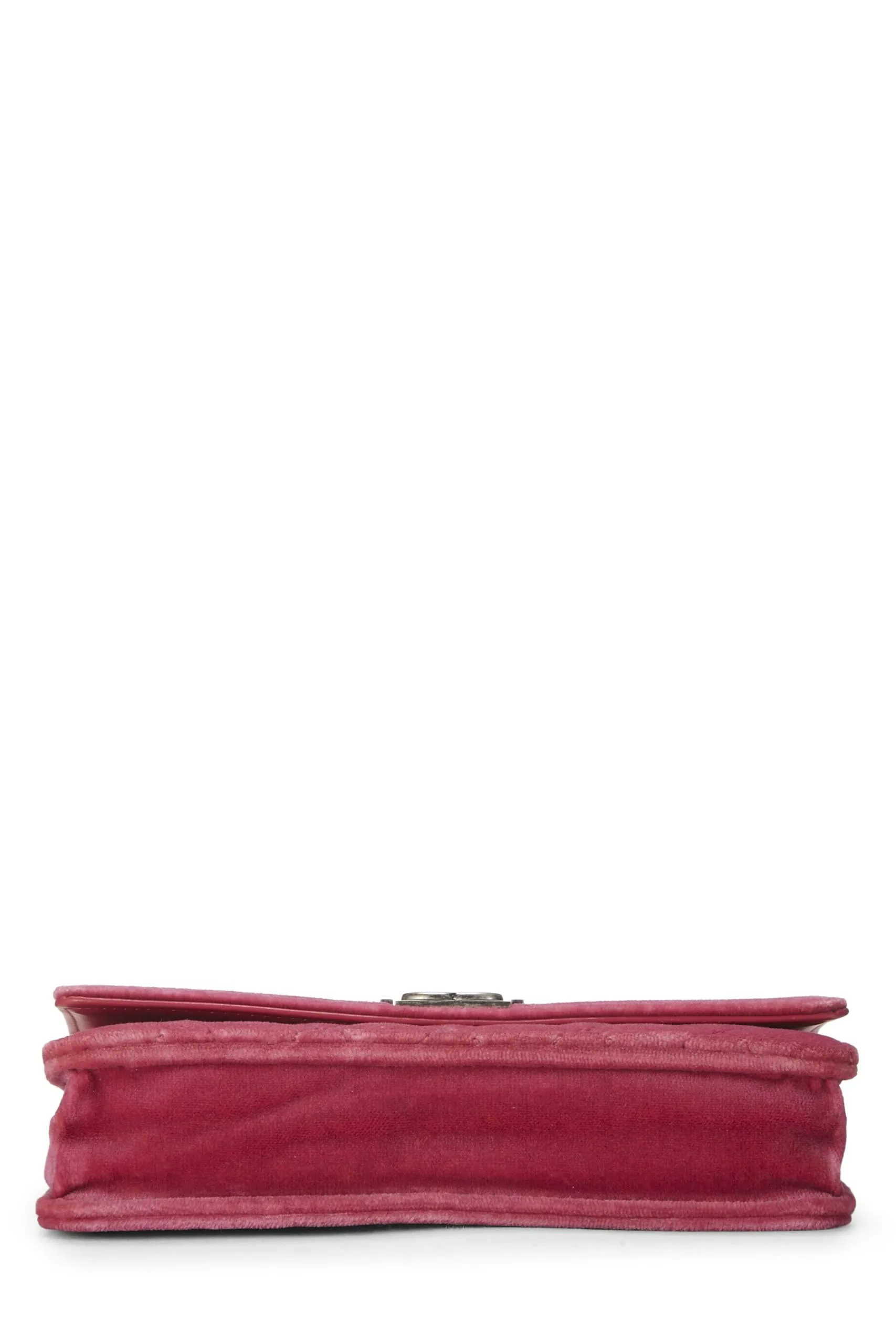 Chanel,  Pink Quilted Velvet Boy Wallet on Chain (WOC), Pink