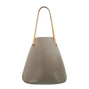 CHARLIE MIDDLETON  Taupe Vogue Mini Bespoke Tote - Natural Handles