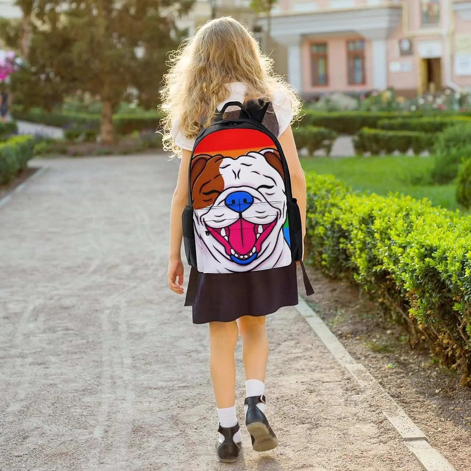 Checkerboard Pitbull Dog Smile Art Rucksacks Polyester Anti-Theft Multipurpose Carry On Bag Large Capacity Gym Outdoor Hiking Backpack With Smooth Zippers