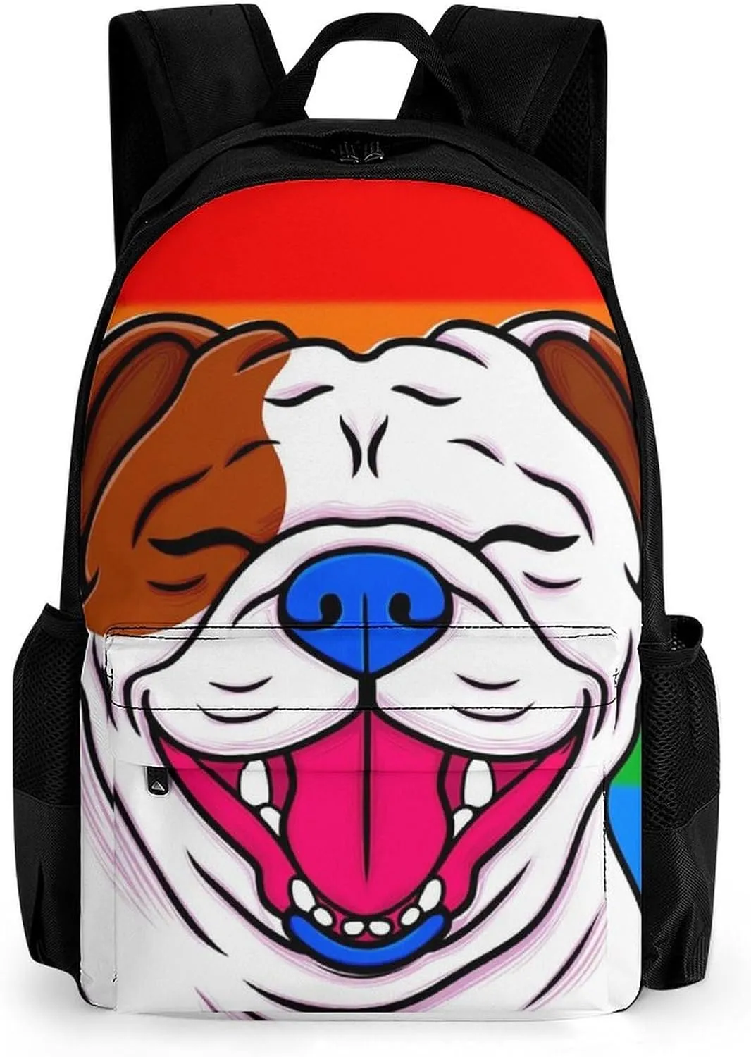 Checkerboard Pitbull Dog Smile Art Rucksacks Polyester Anti-Theft Multipurpose Carry On Bag Large Capacity Gym Outdoor Hiking Backpack With Smooth Zippers