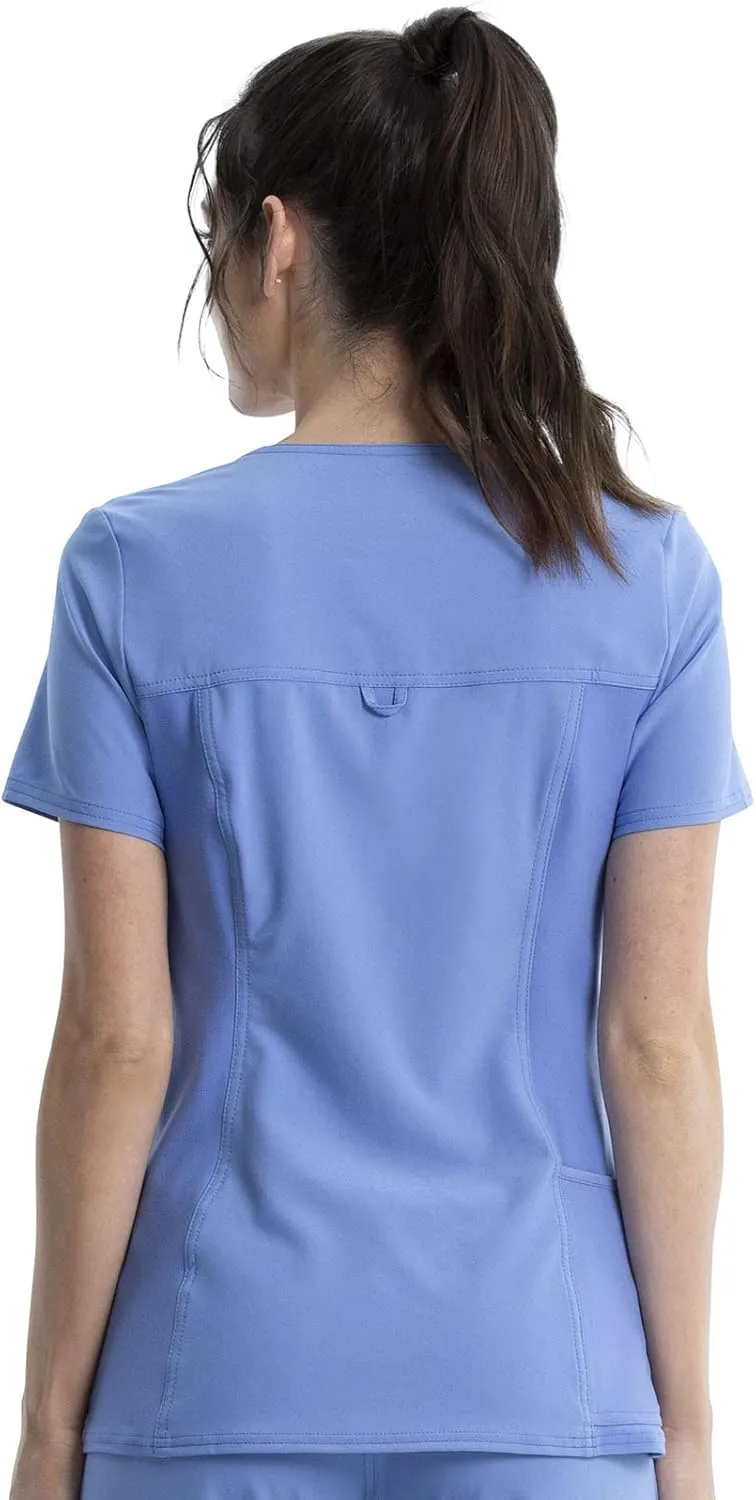 Cherokee Women's Medical Scrub Top Iflex V-Neck Knit Panel Top CK605
